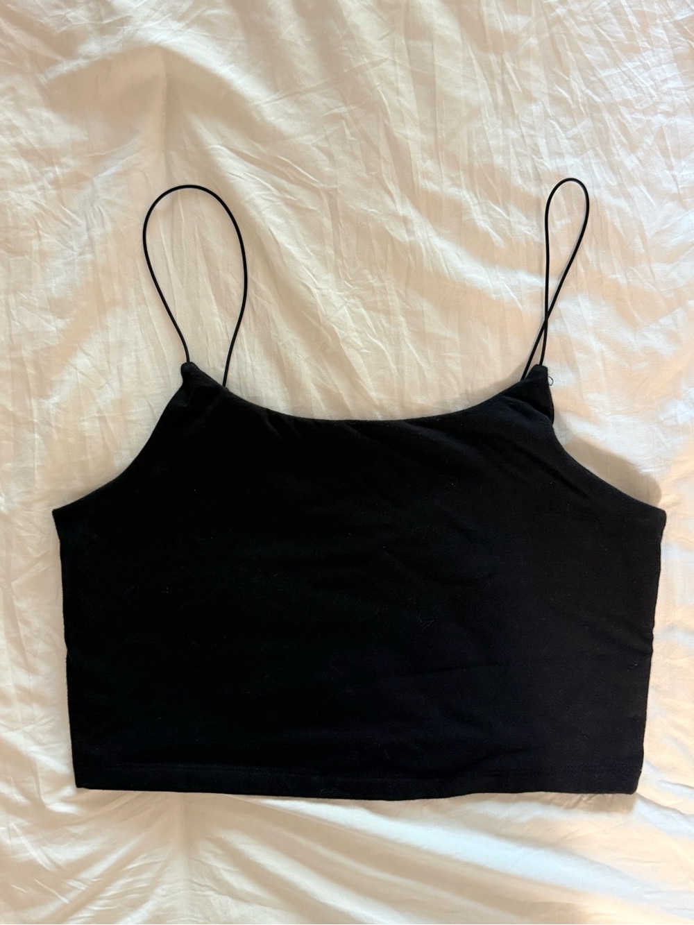 Victoria's Secret Black Spaghetti Strap Cropped Camisole